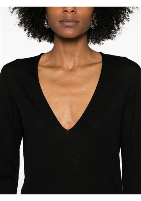 Black pull v-neck jumper Rick Owens - women RICK OWENS | RP02D3623M09